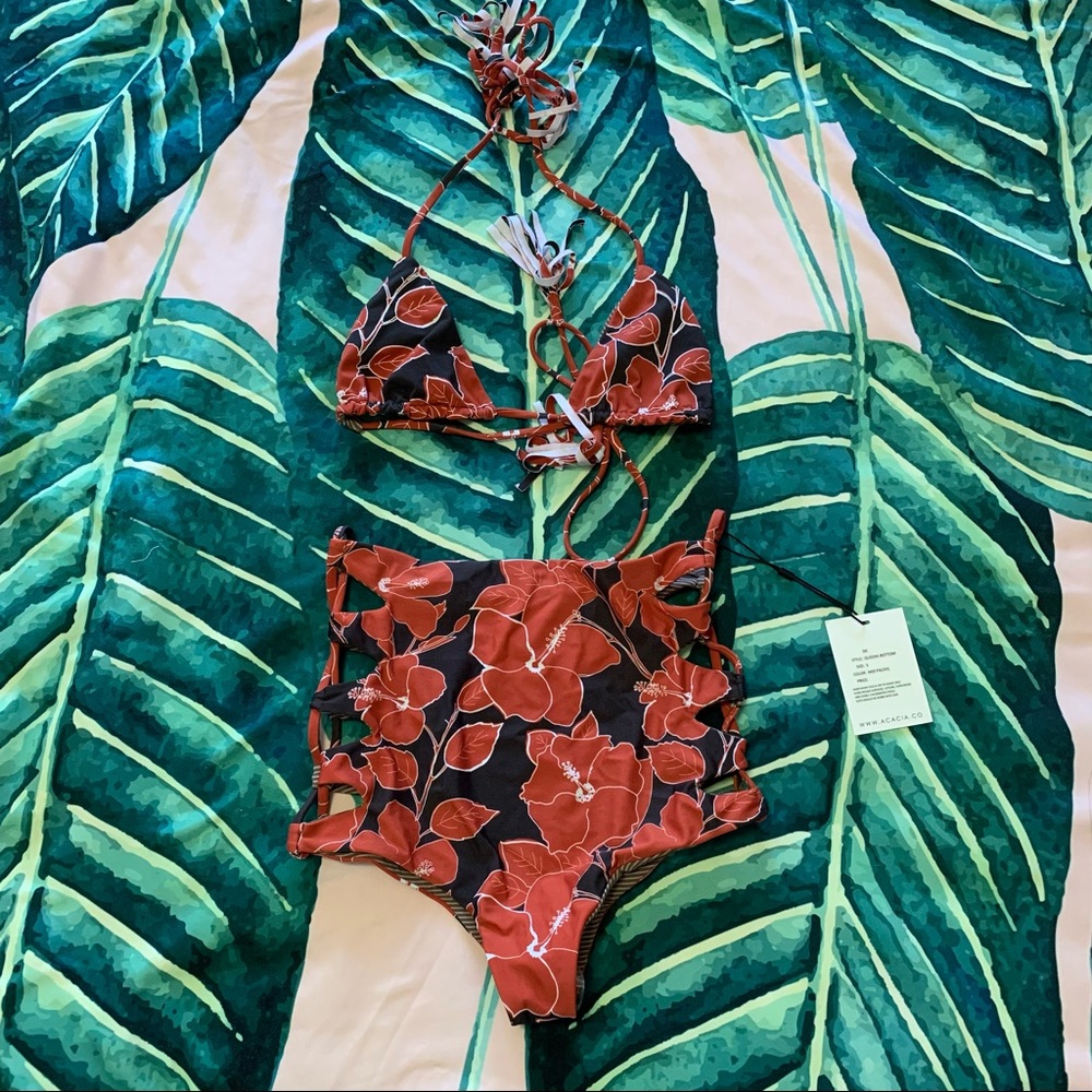 BOTTOM ONLY -Acacia Mid Pacific print bikini